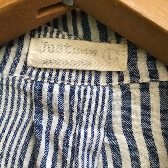 JUST LIVING STRIPED BUTTON DOWN - Picture 4 of 9